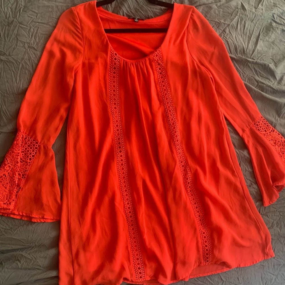 Sequin Hearts Bright Orange Dress